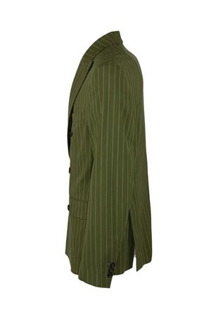 Green cotton double-breasted jacket PAOLO PECORA | L0131521R5A1